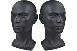 BLTYXT PVC Male Mannequin Head Professional Manikin Training Head for Display Headphone Game Console Hats Wigs Jewellery Glasses Facemask Caps Model Head (L30YH）
