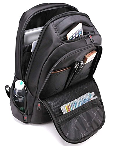 SLOTRA Laptop Rucksack Wasserdicht M  nner Arbeiten Business School Rucksack 15 6-Zoll-Computer-Rucksack Polster Laptopfach Schwarz