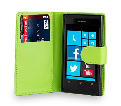 32nd PU-Lederhülle für Nokia Lumia 800 (inklusive Displayschutz, Reinigungstuch und Eingabestift, Buchform) Grün grün