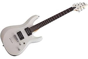 Schecter 432 C-6 Deluxe guitarra eléctrica de cuerpo sólido, blanco satinado