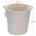 Sea Team 14.5" Natural Cotton Thread Woven Rope Storage Basket Bin Hamper with Handles for Nursery Kid's Room Storage (Tall, White)