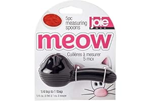 Joie Kitchen Gadgets 067742-125002 Meow cat Measuring Spoon, Mixed, Black/White