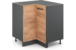 Vicco mobile ad angolo cucina R-line, Quercia dorata/Antracite, 75.6 cm senza piano di lavoro