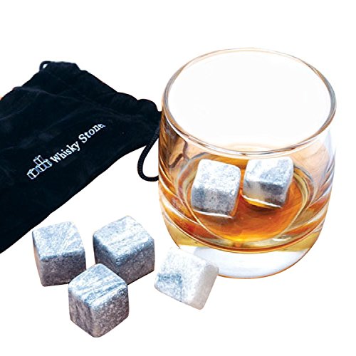 SAVFY® 9 PCS Royal Mail 3-5 days Whisky Chilling Rocks Ice Stones Drinks Cooler Cubes Whiskey Scotch on the Rocks Granite with a Muslin Pouch