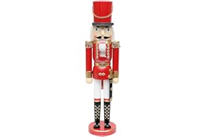 ‎DEKOHELDEN24 Dekohelden24 Wunderschöner Nussknacker Soldat, in rot metallic, klassisch, ca. 50 cm