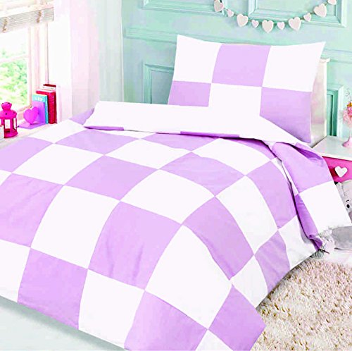 Love2Sleep COTTON RICH JUNIOR COT BED DUVET COVER AND PILLOWCASE 120 X 150 CM : DESIGN PATCHWORK PINK SQUARE