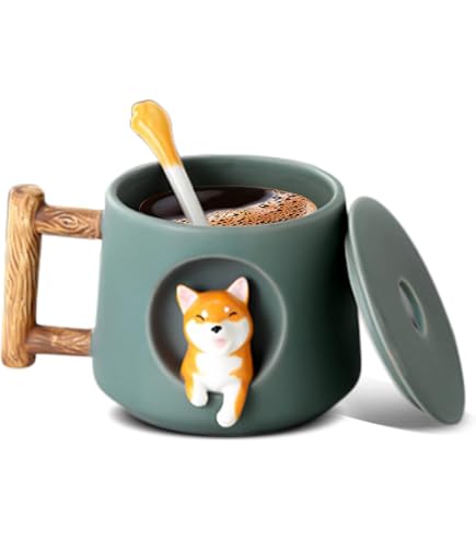 MIJOMA Tasse à Café et Thé XL Avec Compartiment à Biscuits - Gobelet en Céramique Avec Anse et Plateau - 400 ml