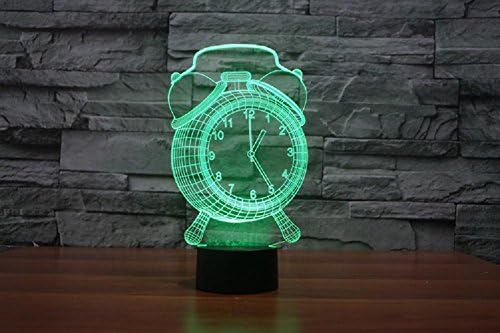 Clock Colorful 3D Lamp Creative Touch Charge Desktop Lamp LED Illusion Light