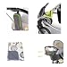 Pram Winter Accessories package ,Stroller organiser, Bottle bag, Reflcetors and doomoo fleece blanket -green trim