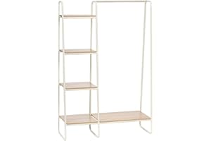 Iris Ohyama, Appendiabiti, Armadio guardaroba, Appendiabiti, Ripiani solidi, Facilità di montaggio, Multiuso, Design, Ufficio, Ingresso, Camera da letto, Soggiorno - Metal Garment rack PI-B3 - Bianco