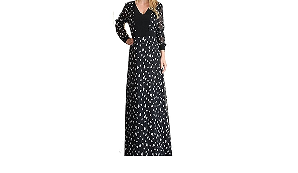 lizalu' Abito Vestito Donna Nero Lungo Elegante Cerimonia Taglia Comoda,  Nero, 44 : Amazon.it