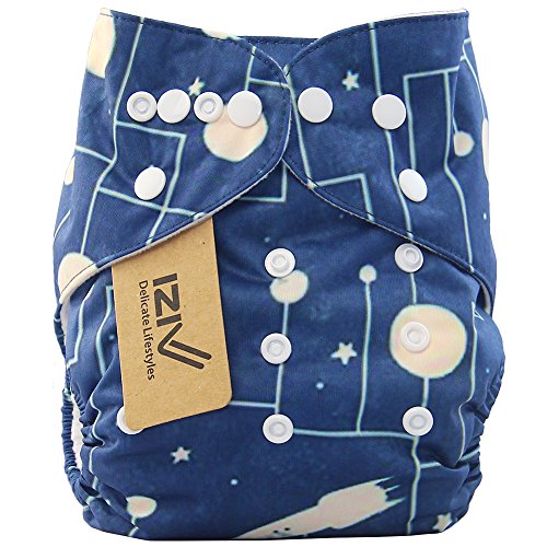 iZiv(TM) Newborn Organic Infant Waterproof/Adjustable/Reusable/Washable Pocket Cloth Diaper Fit Babies 0-3 Years(Universe)