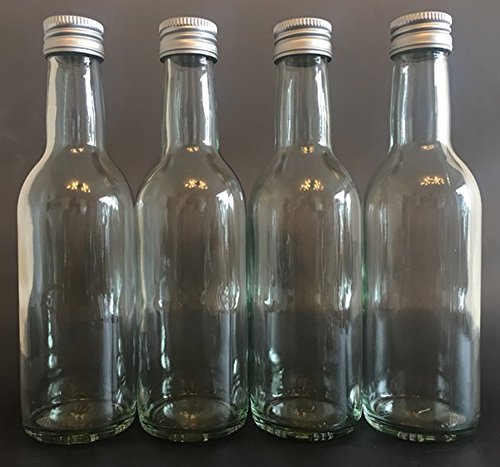 24er Set leere Glasflaschen BOR Bordeaux 250 ml incl. Schraubverschluss Silber zum selbst Abfüllen Likörflasche inklusive einem Einfülltrichter Durchmesser 5 cm Schnapsflasche Glasflasche Flasche 0,25 Liter Weinflaschen - 4