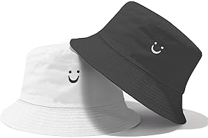 SUBTAVIK Reversible Kids Sun Hat, Smile Face Toddler Bucket Hat - Wide Brim Boys & Girls Double Sided Breathable Sun Hats for 2-8 Years: Girl, Boy