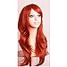 S-noilite Women Full Head Wigs 22Inch Long Layer Cosplay Party Fancy Dress Synthetic Orange