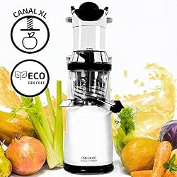 Cecotec Extracteur de jus par Pression à Froid Cecojuicer Compact XL. Système de Pression à Froid Slow Juicer, avec Vitesse Lente de 45 rpm, Tube d'embouchure XL de 85 mm.