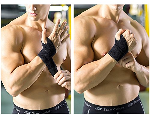 Handgelenkbandage [2 Stück], Yesloo verstellbare Handgelenkstütze / Handbandage / Handgelenkschoner für Damen und Herren, rechts und links tragbar für für Sport, Arbeit und Alltag, Schwarz - 2