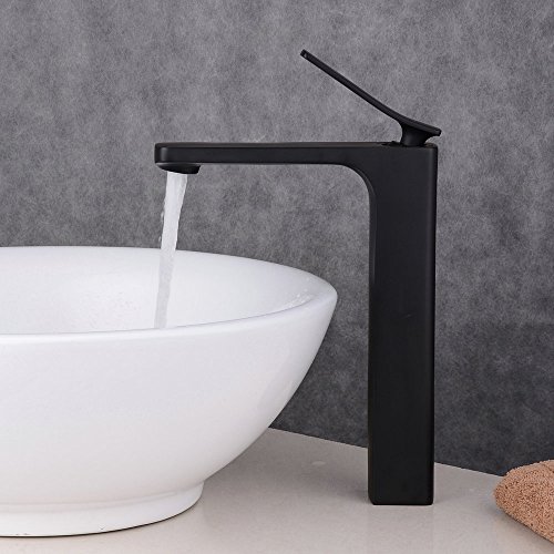 Beelee Wasserhahn Hohe Schwarz Bad Armatur Waschbecken Waschbeckenarmatur Einhebelmischer Badarmatur Mischbatterie Armaturen für Bad - 4