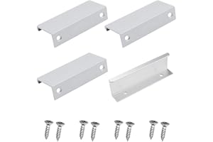 BPTRKOM 4pcs Porta del maniglie - maniglie da cucina 64mm Maniglie de Nascoste per de Armadietti con Viti Abbinate per porte, per casa, cassetti, armadi (argento)