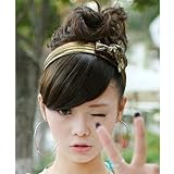 Girl's firenew Lovely Clip In Ponytail Bun Scrunchie Drawstring Hair Extension