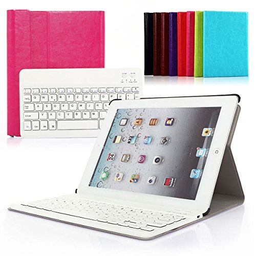 iPad 2 3 4 Deutsche Bluetooth Tastatur,CoastaCloud Ultra-Thin QWERTZ Deutsche Bluetooth Tastatur Keyboard Case für Apple iPad 2 (A1395 A1396 A1397) ; iPad 3 (A1416 A1430 A1403); iPad 4 (A1458 A1459 A1460)Rosa