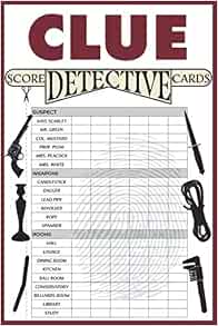 Clue Detective Score Cards: 125 Score Sheets for Clue Board Game ...