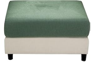 MIECOAE Stool Covers Square Rectangular Footstool Cover Stretch Ottoman Cover, Thicker Stretch Pouffe Cover Foot Stool Jacquard Velvet Slipcovers With Elastic Bottom, Machine Washable (Color : #3, Size : 50