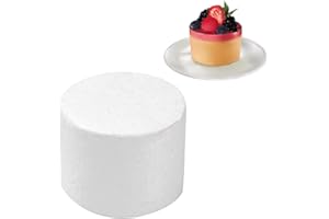 AZONELIFE Modello di Torta Finta in Schiuma, Base Rotonda in Polistirolo, Decorazione per Dummy Cake, Diametro 10/15 cm Altezza 7 cm per Arti (Bianco 4 Pollici)
