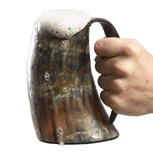 AleHorn 600 ml (20 onzas) Artesanal taza grande adicional de Viking potable Cuerno Tankard
