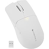 ZEBRONICS Rechargeable Wireless Mouse, Dual Mode 2.4GHz + BT, Upto 2400 DPI, 6 Buttons, USB Nano Receiver, Type-C, Silent Operation, Ergonomic Design (Blanc 100, White)