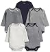 Mamas & Papas Baby-Boys Mamas And Papas 5 Pack Long Sleeve Bodysuit Striped Blue Long Sleeve Set of 5 Bodysuit, Blue, 6-9 Months