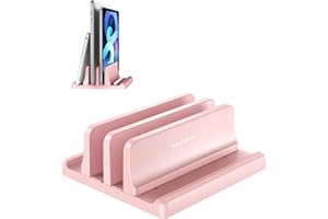 ‎VAYDEER VAYDEER Pionowy stojak na laptopa – regulowany i nie zajmuje dużo miejsca, stojak na laptopa 4 w 1 z 2 gniazdami na MacBook, notebook, iPad, laptopy o przekątnej ekranu do 17,3"
