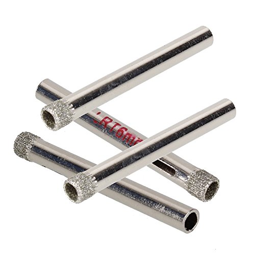 DN 6 mm-Durchm Silber Diamant beschichtete Bohrer Fliesen Keramik Glas Lochsägen (Packung mit 10) - 2
