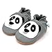 Soft Leather Baby boys or girls Shoes with Suede Soles by Dotty Fish with Suede Soles. Panda - 6-12 months