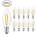 Wedna Lot de 10 Ampoule bougie LED 4 W E14 420 lm Équivalent ampoules à incandescence – 40 W – Culot à vis Edison Ampoule transparente en forme de bougie, non dimmable, 2700 K Blanc chaud