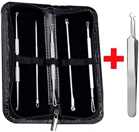 6 Pcs Blackhead Pimple Blemish Acne Come Done Remover Extractor Tool Set Kit