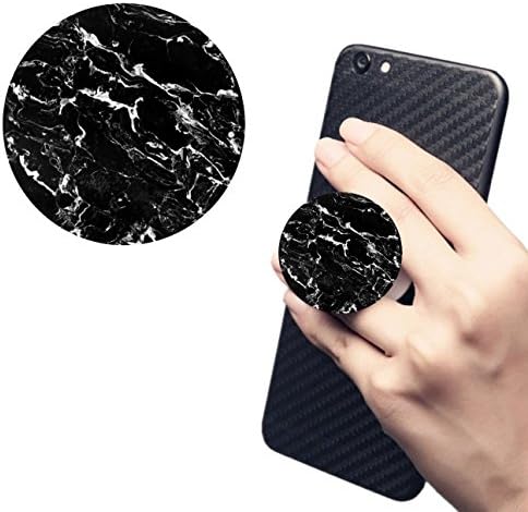 Pop Multi-Function Car Mount Free Clip Cell Phone Holder Expanding Stand Grip Sockets For Smartphones iphone Samsung LG Sony iPad And Tablets White Extensible Finger Holder-Black and white marble