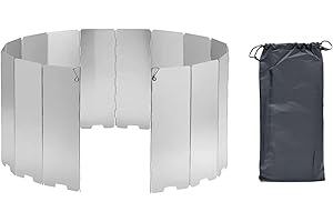 FINE JADE2 16 Pièces, Pare Vent Pliable Rechaud Pare-Vent De Camping Pare-Vent Pliable, Portable Et Résistant À La Chaleur Pour Réchauds De Camping En Plein Air, Avec Sac De Rangement