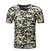 Produktbild Herren Shirt, Camouflouge Gedruckt V-Neck Regular Sweatshirt Sportswear T-Shirt Top Blouse Muscle Shirt (XXL, Kaffee)