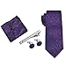 Produktbild Herren Krawatten set, Kapmore Business Krawatte mit ManschettenKnöpfe, Einstecktuch und Krawatte Bar Geschenk Set Paisley