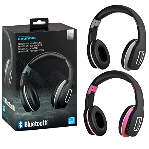 Preisvergleich Produktbild GRUNDIG Bluetooth Stereo Surround Kopfhörer / Handy Freisprechfunktion / zusammenklappbar + verstellbar / + 3,5mm Klinkenanschluss / Akkulaufzeit 3-4 h Dauerbetrieb / Steuerung am Kopfhörer (Schwarz / Grau)