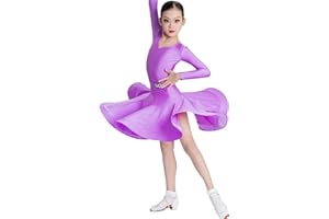 YXYJLB Lange Ärmel For Mädchen, Ballett, Latein, Rumba, Samba, Tanzkleid, Rock, Moderne Ballsaal-Tanzkleidung, Wettbewerbskostüme, Tanzübungskostüme