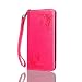Produktbild Lonchee Samsung Galaxy J7 (2015) Wallet Tasche Brieftasche Schutzhülle , geprägten Design Hochwertige PU Leder Folio Tasche Case Hülle im Bookstyle mit Standfunktion Kredit Kartenfächer (rote)