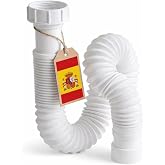 Flexible and Extendable Sink Siphon 1 1/2" and 1 1/4" &middot; Universal Drain &Oslash;32/40 mm &middot; Flexible Anti-Odor Tube for Washbasin, Si
