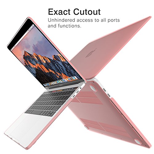 MoKo Hülle für MacBook Pro 13 2016 – Schlank Matte Harte PC Schale Schützhülle Case Cover Etui für das neue Apple MacBook Pro 13 Zoll A1706 / A1708 2016, Translucent Rosa - 4