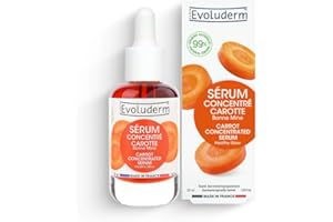 EVOLUDERM - Sérum Concentré Bonne Mine Carotte - 99% d'Ingrédients d'Origine Naturelle - Végan - Fabrication Française