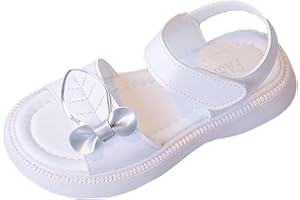 Gavena Girl Sandals Kids Summer Sandals Leather Beach Sandals Anti Slip Open Toe for 4-12 Years