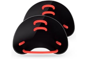 KRIEG Elite Finger Paddle, Accessorio da Allenamento Unisex Adulto, Pale da Mano da Nuoto Unisex Adulto,Palette Piscina con Cinturini Regolabili, Palmo Scoperto, 14,8 * 10,8 * 0,3 cm, nera