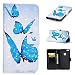 Produktbild CE-Link Huawei P10 Lite Hülle 3D Handyhülle Lederhülle Ledertasche Schutzhülle Premium PU Leder Flip Wallet Case Innere Weiche Silikon Handy Tasche Schale Etui mit Kartenfach Magnet Standfunktion Kreatives Motiv Muster Protective Cover Schutz für Huawei P10 Lite (5,2 Zoll) - Blauer Schmetterling