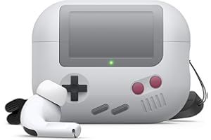 elago AW5 Etui kompatybilne z Apple AirPods Pro 2. generacji, klasyczne etui z przenośną konsolą do gier, kompatybilne z AirPods Pro 2, w zestawie sznurek (jasnoszary)